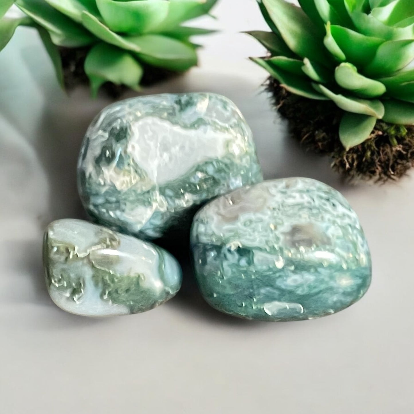 Moss Agate Tumbles