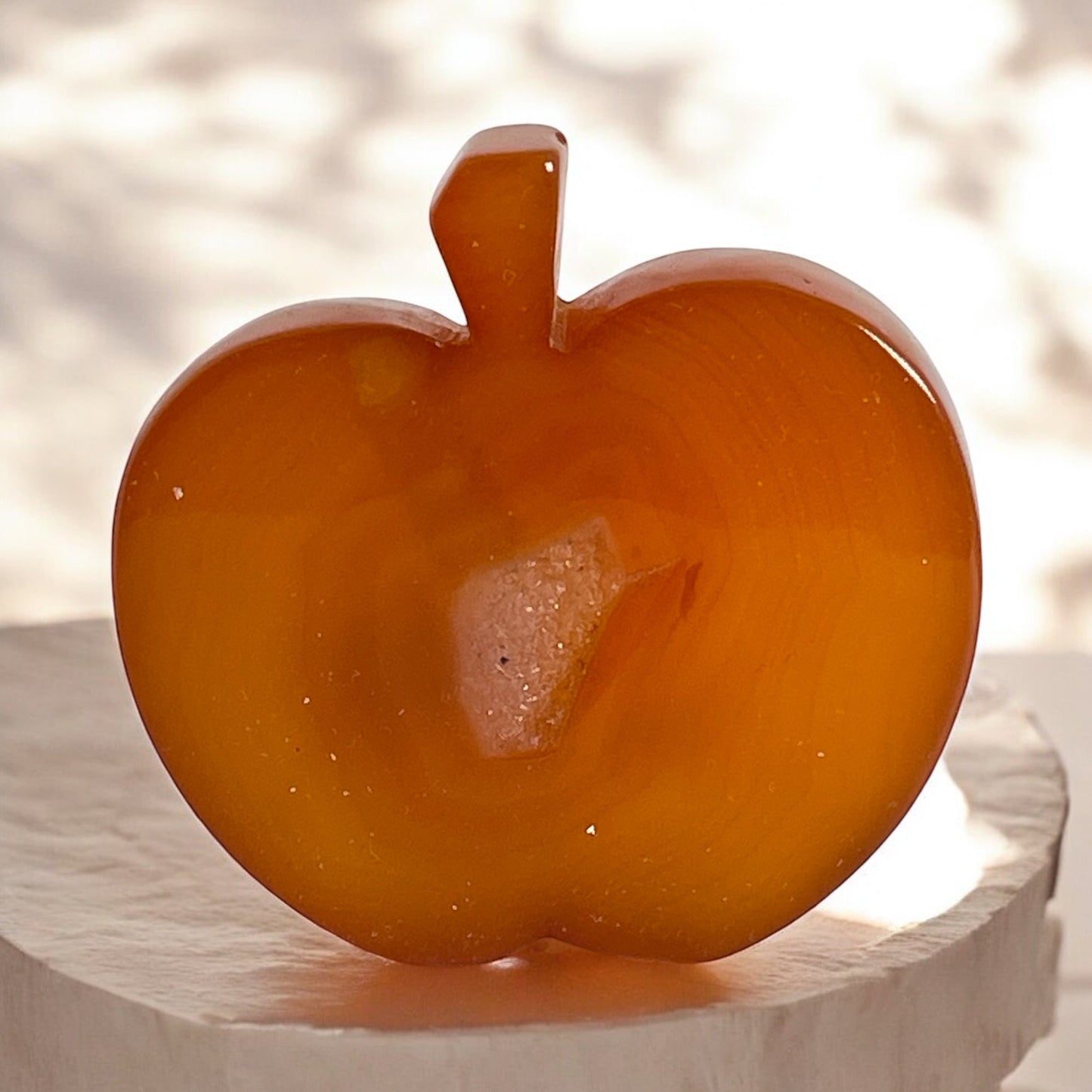 Apple - Drusy Carnilian Crystal Carving