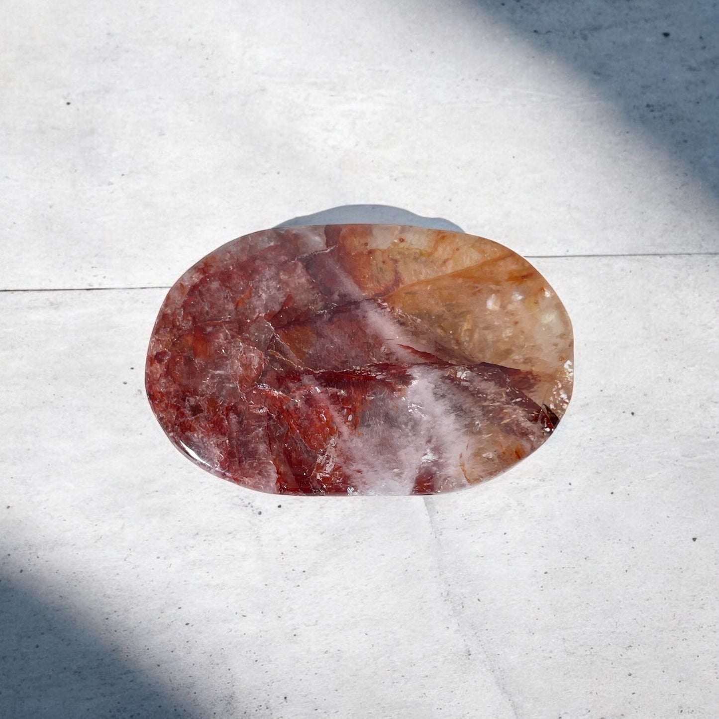 Fire Quartz - Crystal Palm Stone