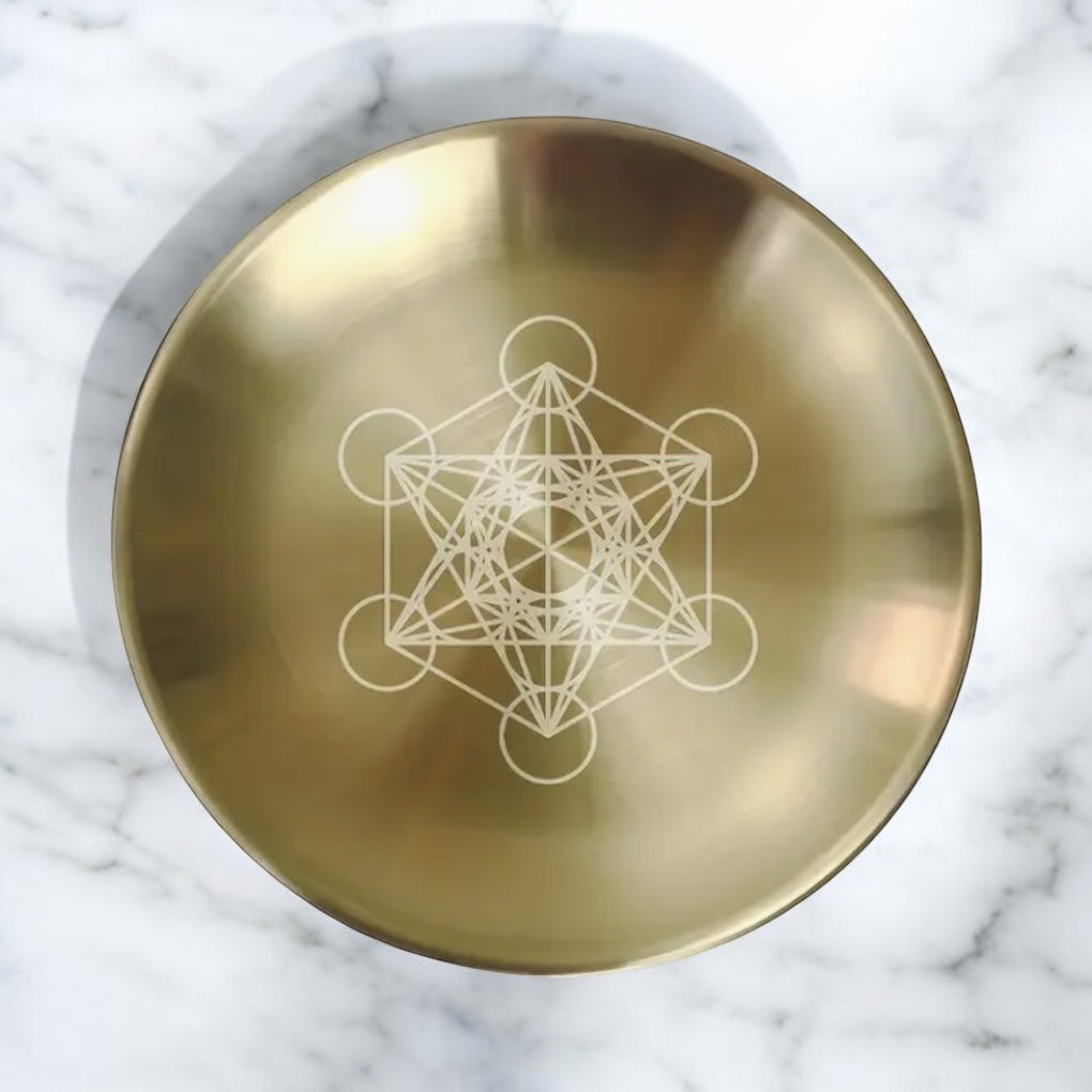 Alter Plate - Metatrons Cube Flower  Of Life Sacred Geometry Plate- Alter Items