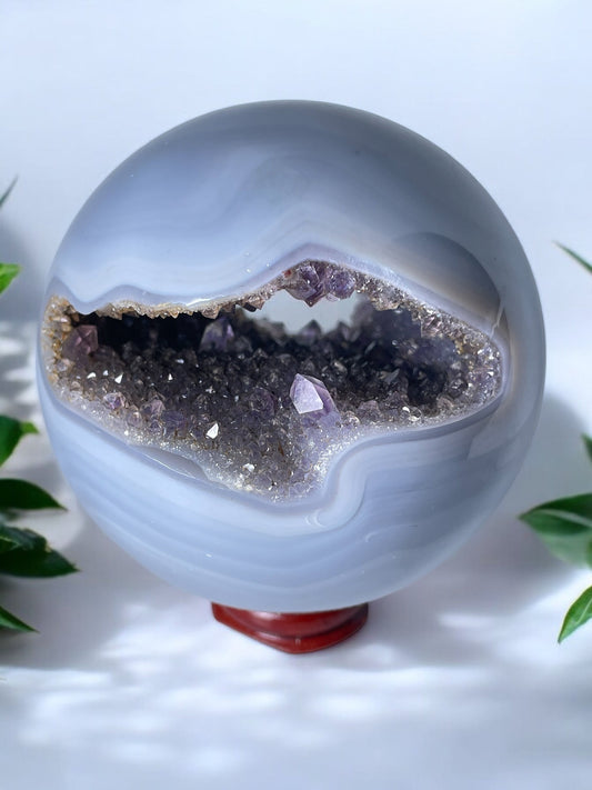 Amethyst Agate - Drusy Crystal Sphere