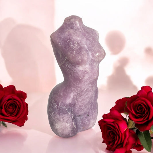 Goddess - Lepidolite Crystal Carving