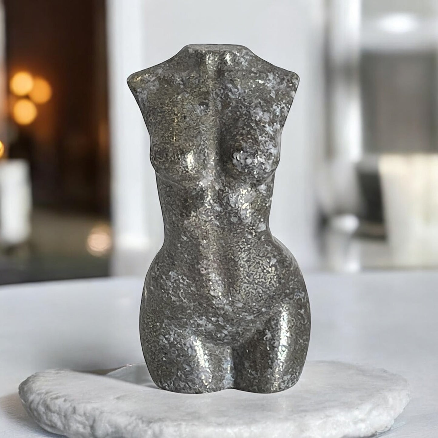 Goddess - Pyrite Crystal Carving