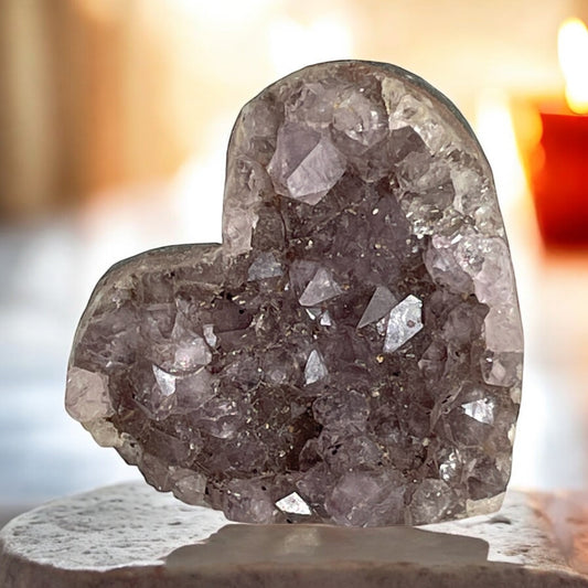 Heart - Amethyst Crystal Carving