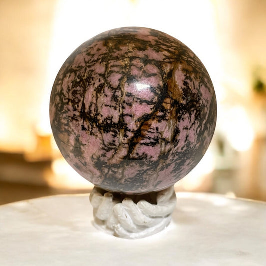 Rhodonite - Crystal Sphere