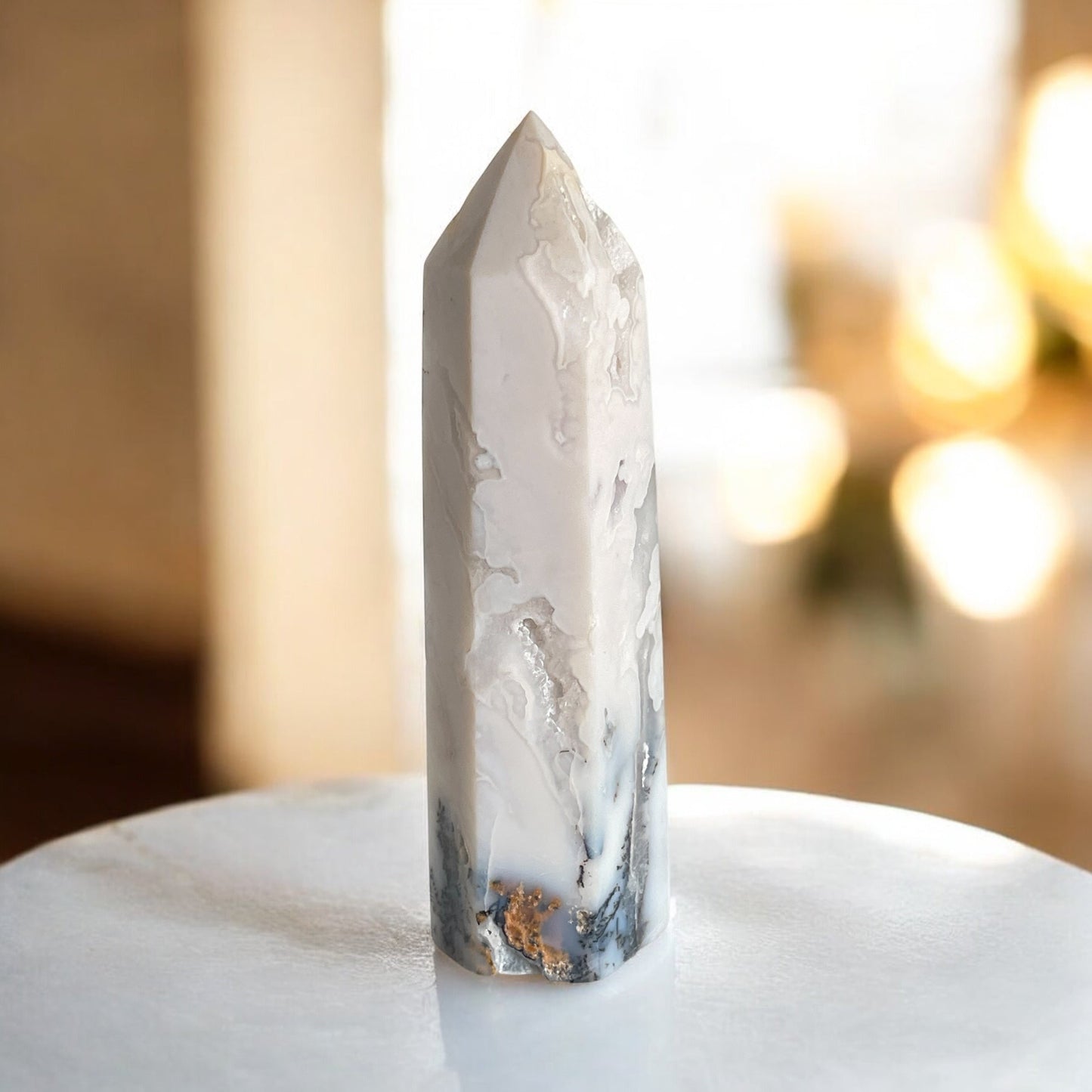 White Agate Crystal Tower