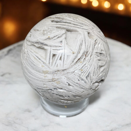 White Mexican Agate Sphere