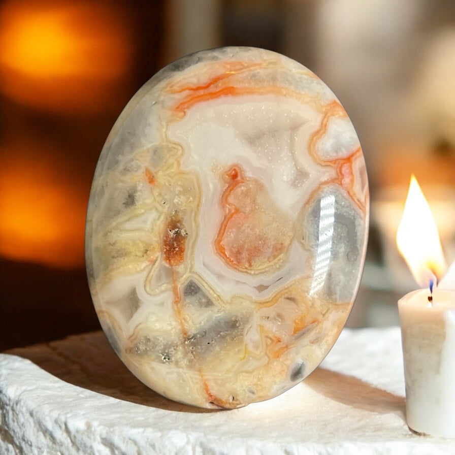 Crazy Lace Agate - Palm Stone