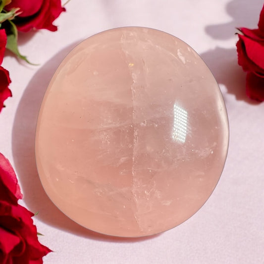 Rose Quartz - Crystal Palm Stone