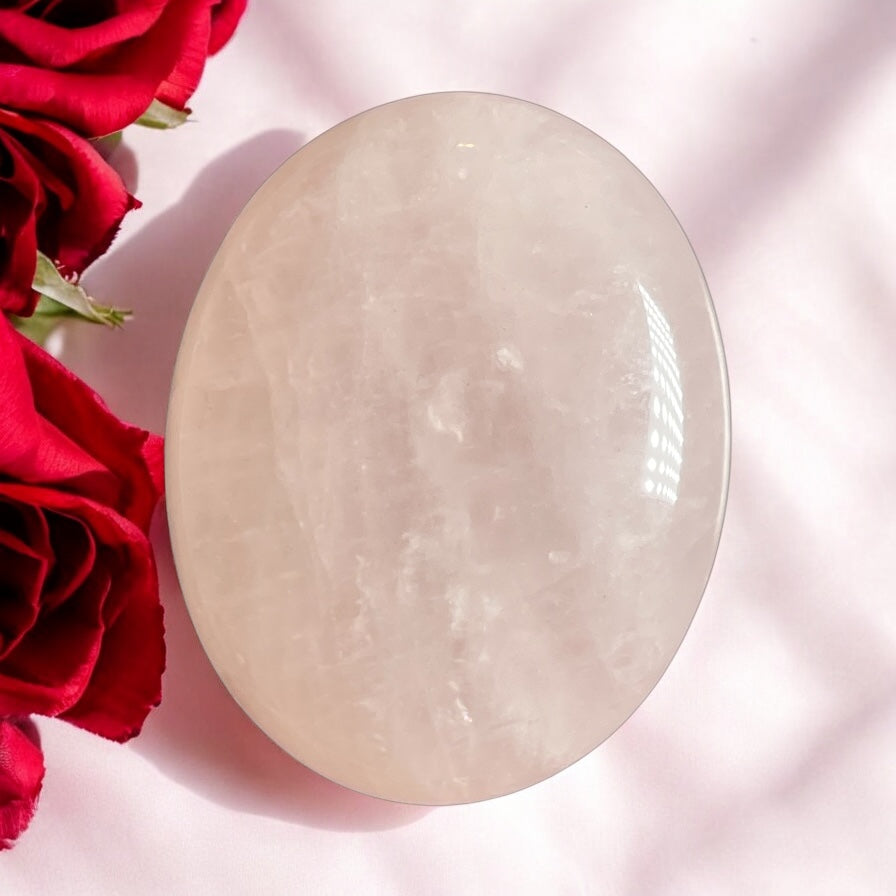 Rose Quartz - Crystal Palm Stone