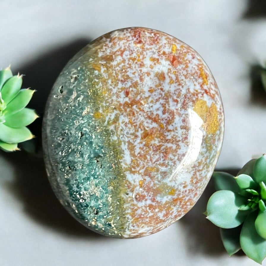 Ocean Jasper - Crystal Palm Stone