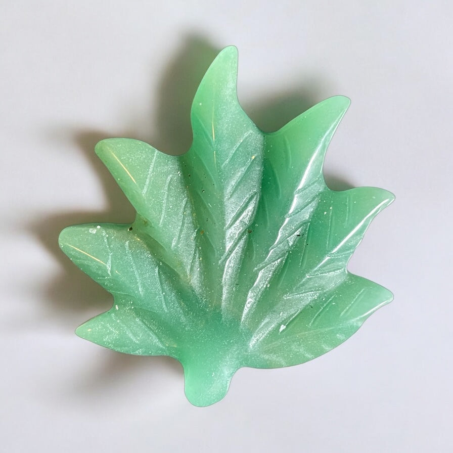 Leaf - Green Aventurine Crystal Carving