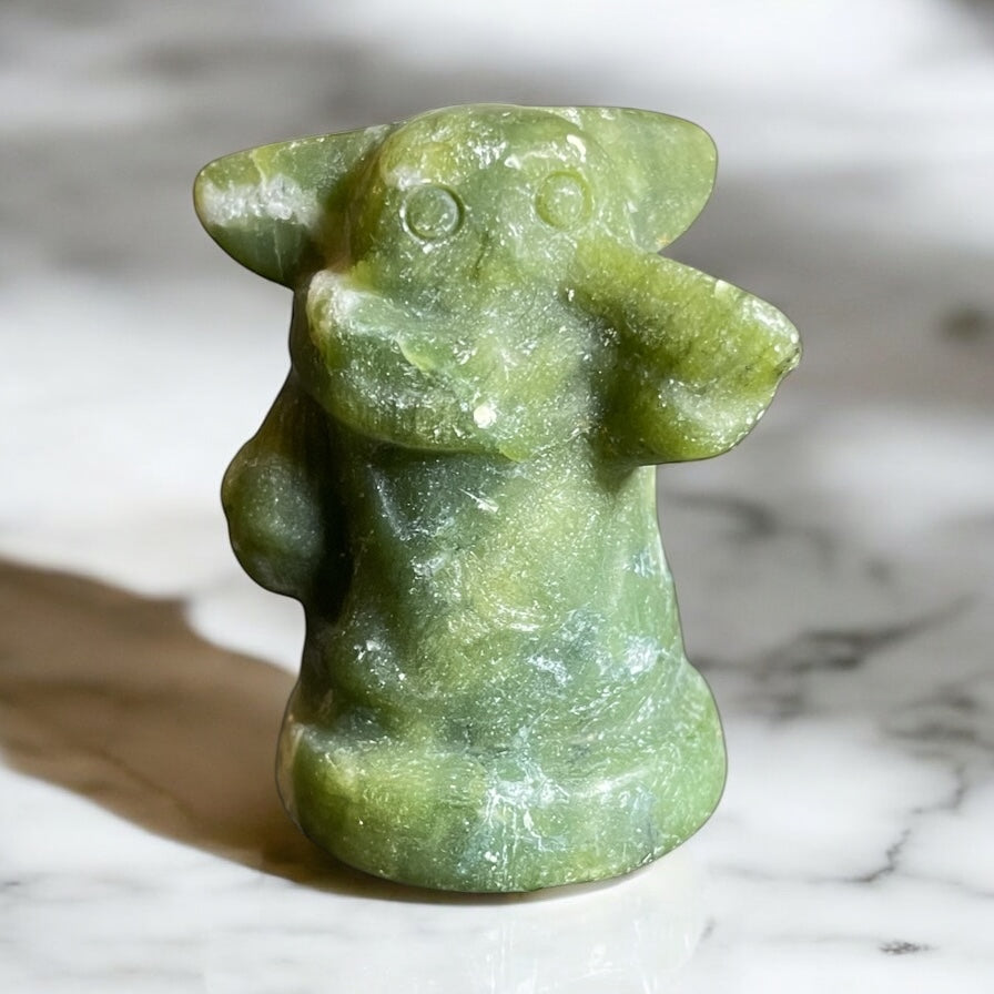 Baby Yoda - Green Aventurine Crystal Carving