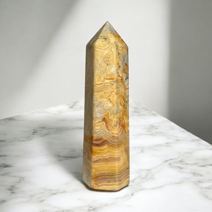 Crazy Lace Agate - Crystal Tower